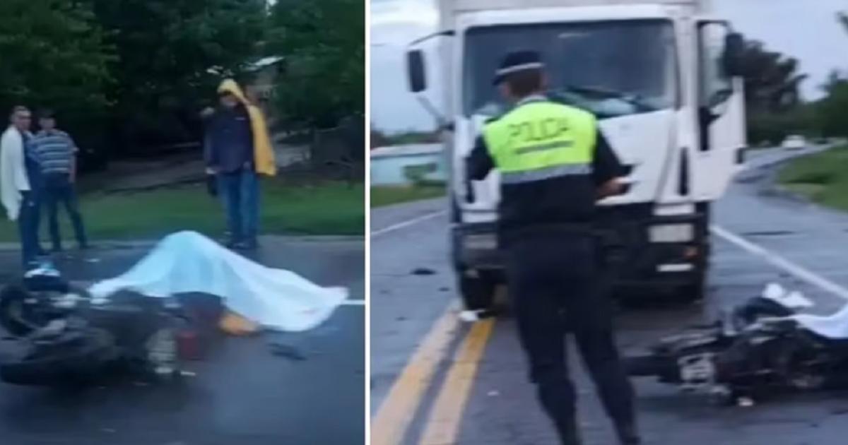 Muere motociclista tras impactar contra un camión - Foto- Los Primeros