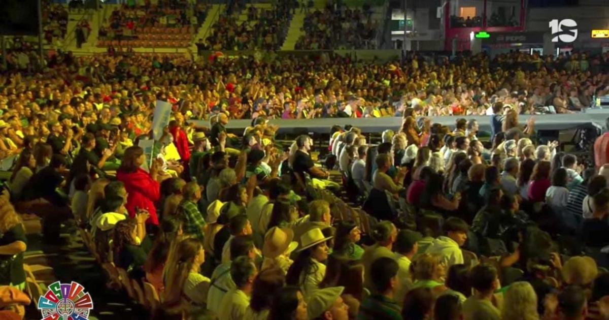 -Delegación de Santiago del Estero en CosquiínFoto captura de la transmisión en vivo-