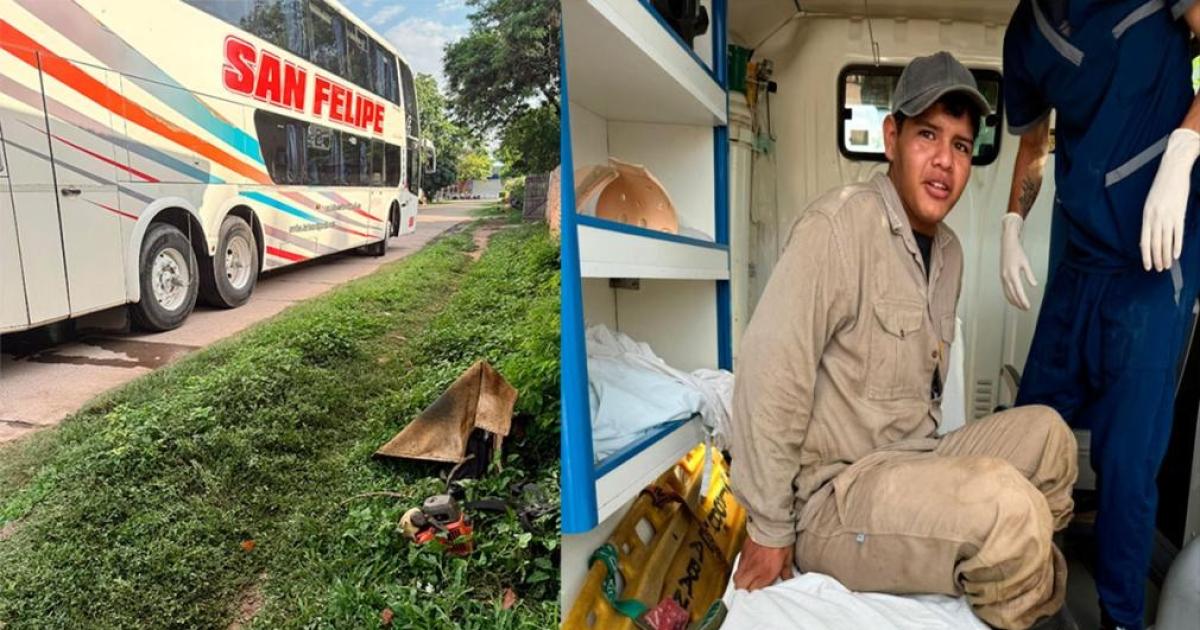 Colectivo embistioacute a un municipal que realizaba tareas de desmalezamiento