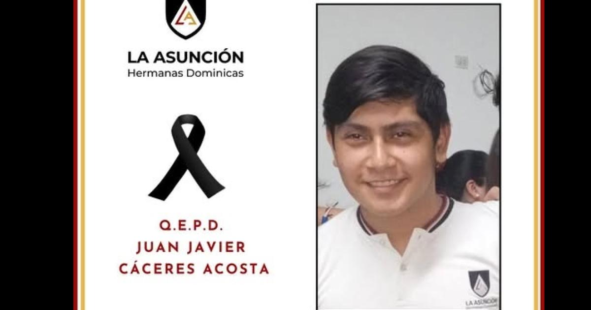 Luto en el Colegio La Asuncioacuten por la muerte de un estudiante
