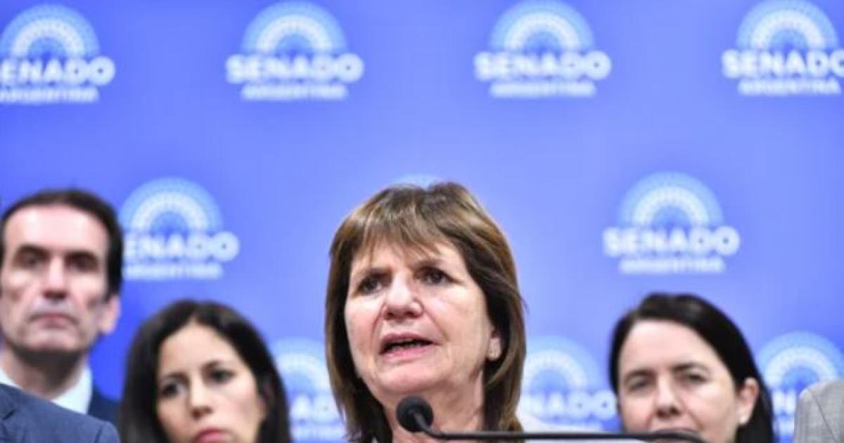 La senadora y jefa de bloque de La Libertad Avanza (LLA) Patricia Bullrich defendió el proyecto de reforma laboral - Foto- NA