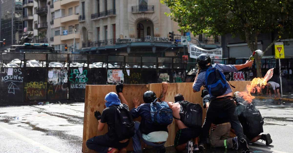 Los incidente se desarrollaron en el marco del debate en el Congreso (Foto- diario Clarín)