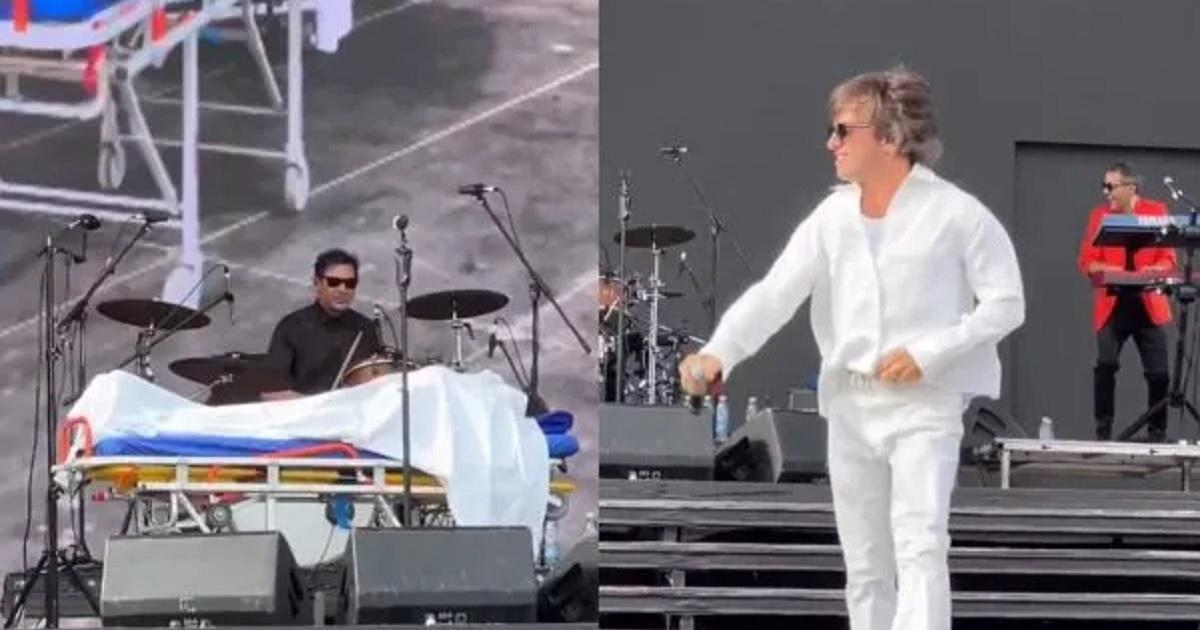 Joaquín Levinton subió al escenario de Cosquín Rock en una camilla- Foto CapturaMinuto Uno