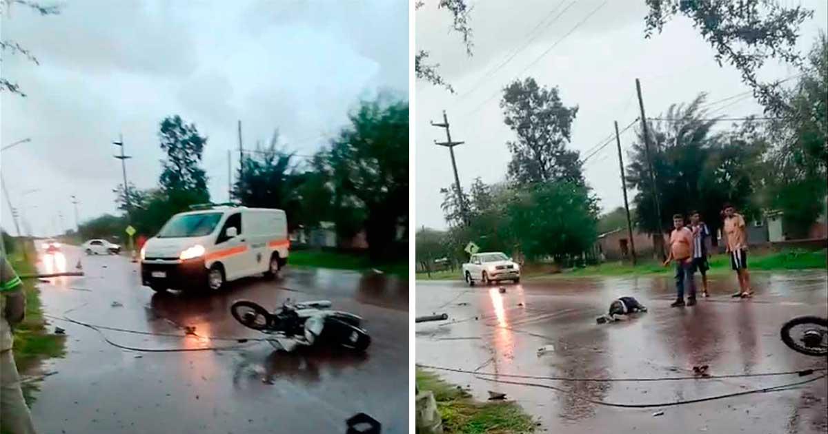 En el accidente intervino personal de la comisaría de Termas (Fotos- corresponsalía El Liberal)