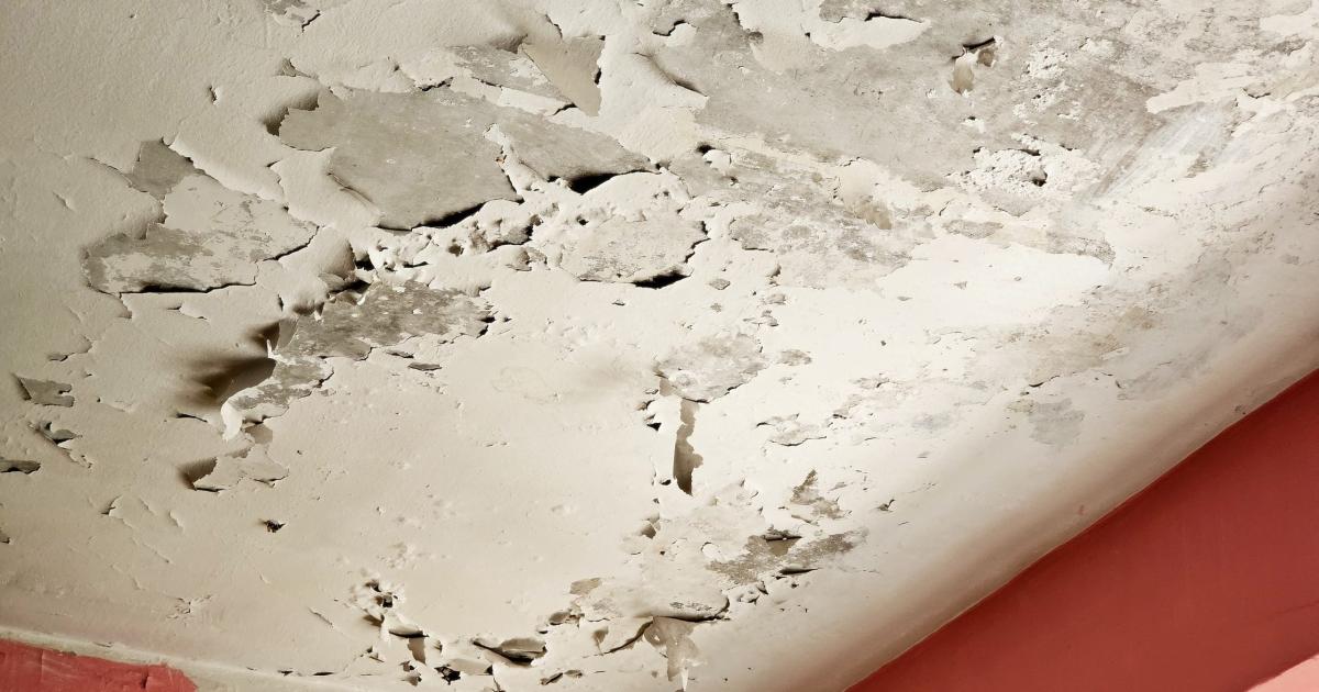 MANCHAS La marca en el cielorraso rara vez coincide con el punto exacto de filtración