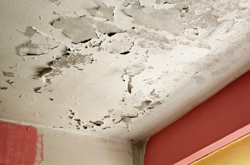 MANCHAS La marca en el cielorraso rara vez coincide con el punto exacto de filtración