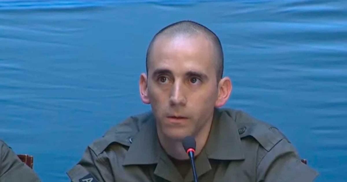 El gendarme encabezó una conferencia de prensa junto a autoridades de Seguridad (Foto- NA)
