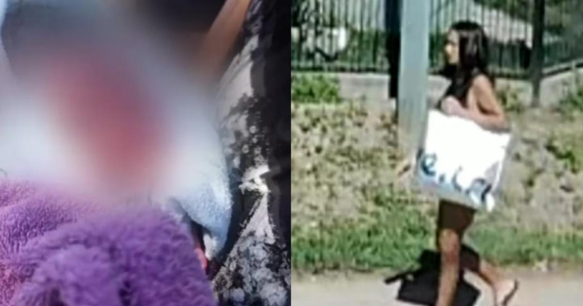 Filtran una imagen de la mujer que habriacutea abandonado al bebeacute recieacuten nacido en una bolsa