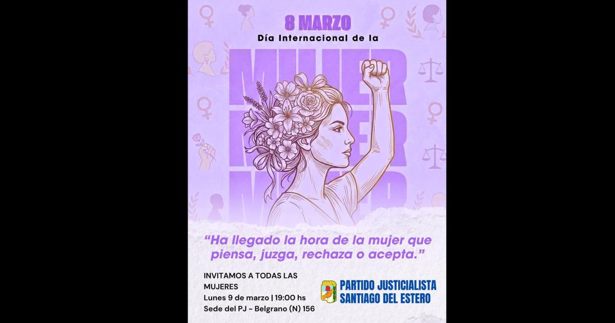 El PJ santiaguentildeo conmemoraraacute el Diacutea Internacional de la Mujer