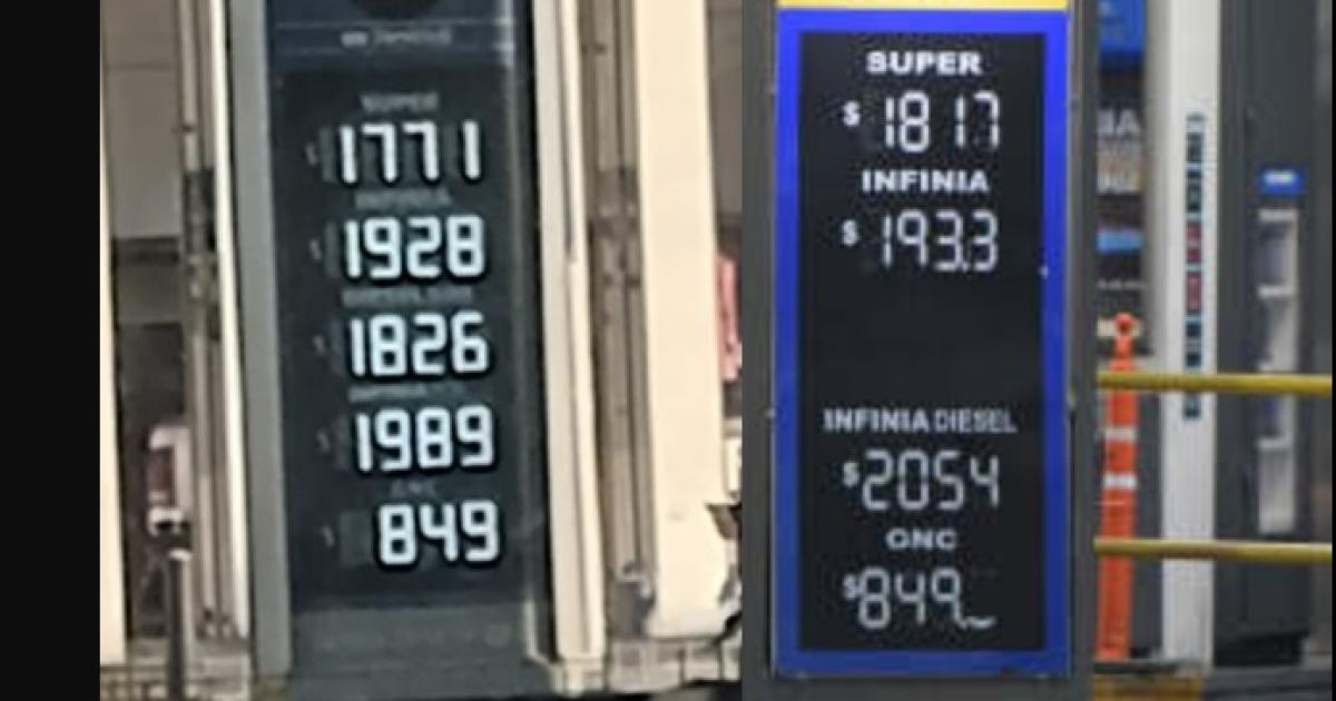 DIFERENCIAS Los precios de YPF al inicio de marzo y los que mostraba anoche tras la suba