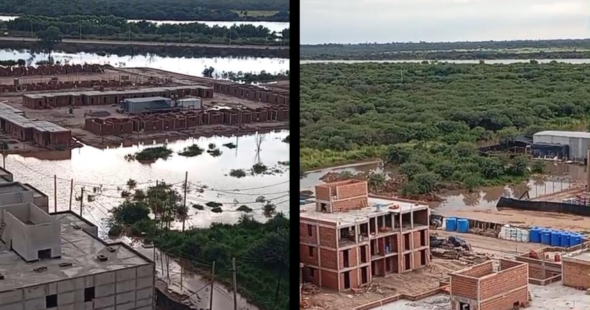VIDEO  La crecida del riacuteo Dulce inundoacute sectores del complejo habitacional Parque del Riacuteo V