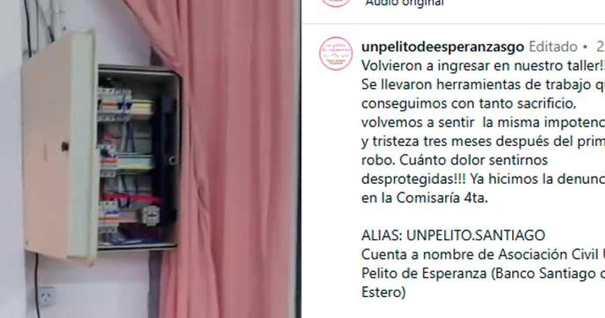 Indignacioacuten por un nuevo robo en el taller Pelito de Esperanza