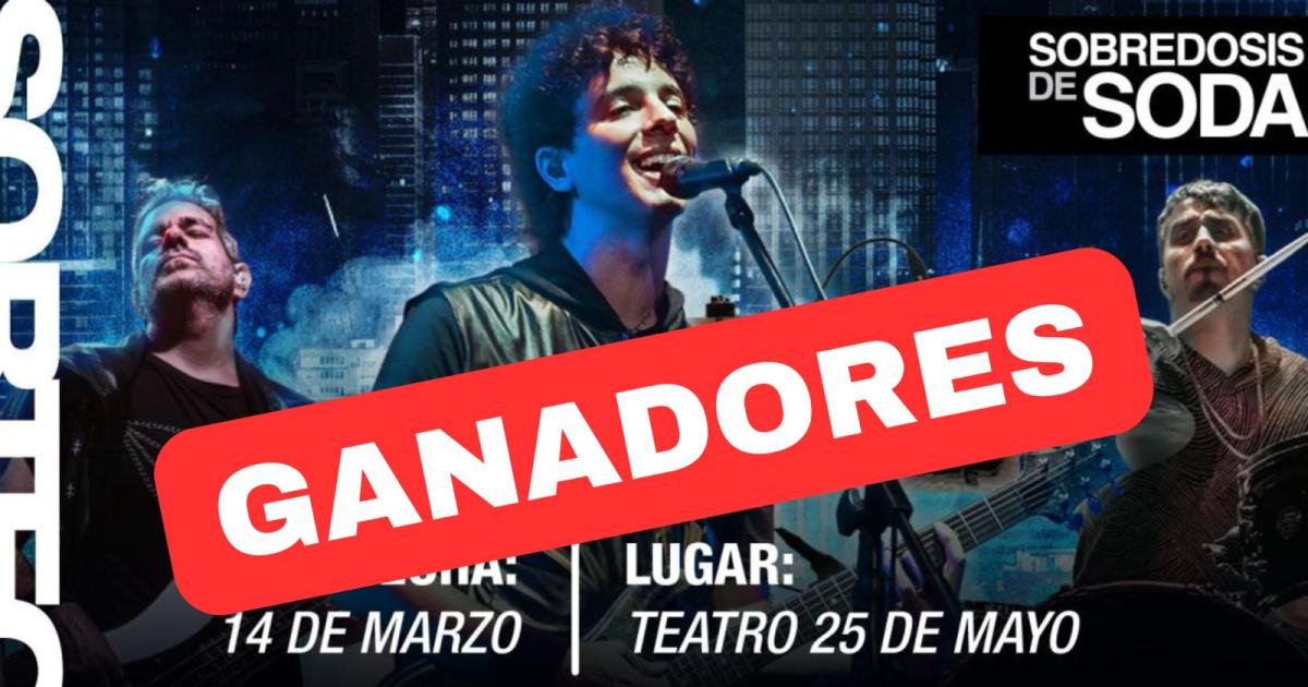 Estos son los ganadores del sorteo para el show de Sobredosis de Soda