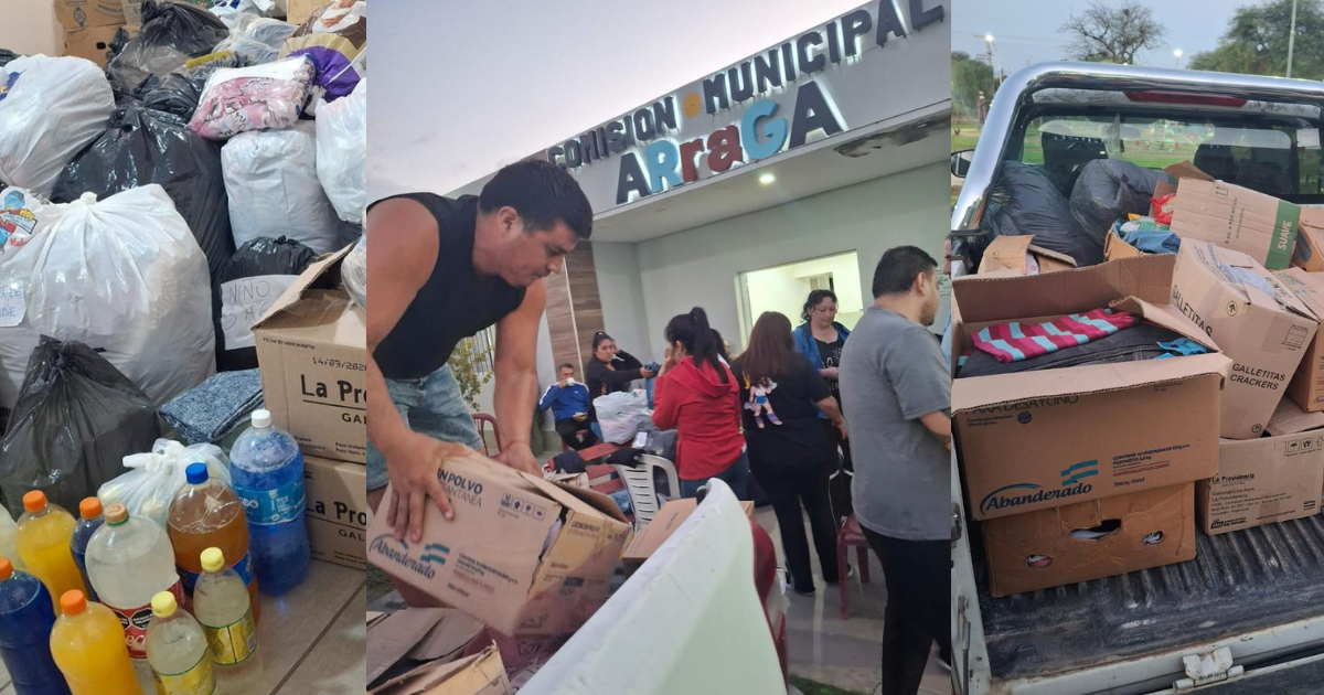 Aacuterraga solidaria- se realizoacute una colecta para asistir a las familias afectadas por las inundaciones