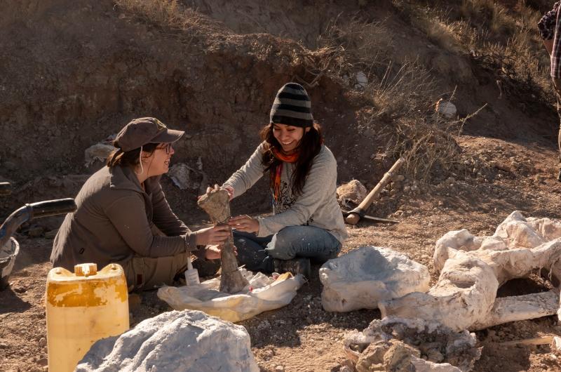 INVESTIGADORA aquí estoy en el Área natural  Protegida Paso córdoba a 15km de general roca en  un yacimiento con huellas de dinosaurios