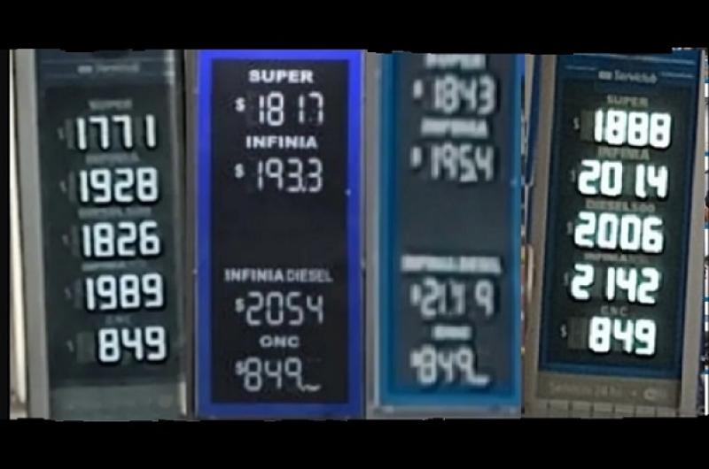 COMPARACIÓN Los precios de los combustibles en surtidores YPF desde el 272 al 163 en Santiago