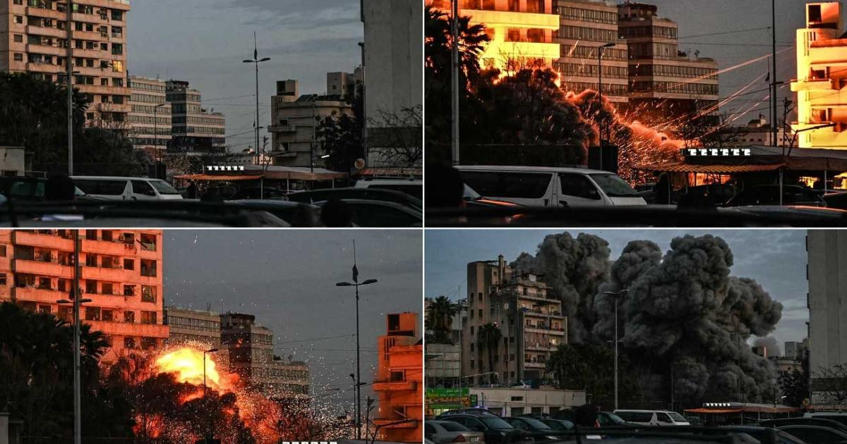 TERRIBLE VIDEO  Israel bombardea a Beirut vuela edificios y mata al menos 12 personas