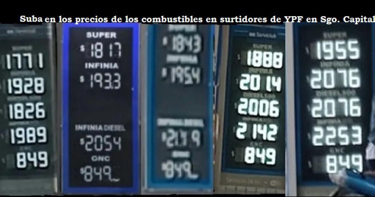 Los combustibles tuvieron una nueva alza en surtidores locales de YPF de hasta 111 por litro