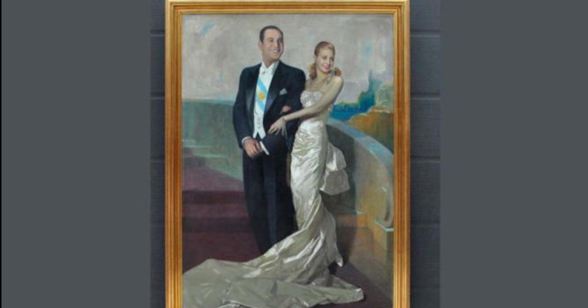 El Gobierno retiroacute un cuadro de Peroacuten y Evita de Casa Rosada y podriacutea reemplazarlo por una imagen de Messi