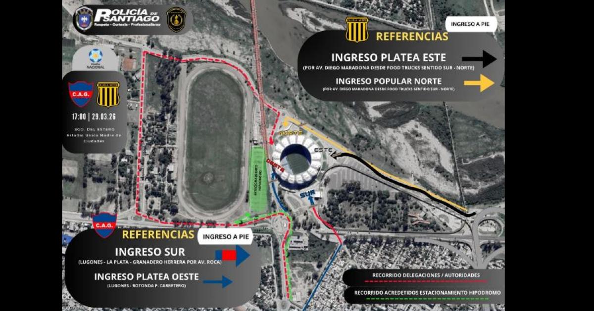 Se definieron los ingresos de las hinchadas al estadio Uacutenico Madre de Ciudades