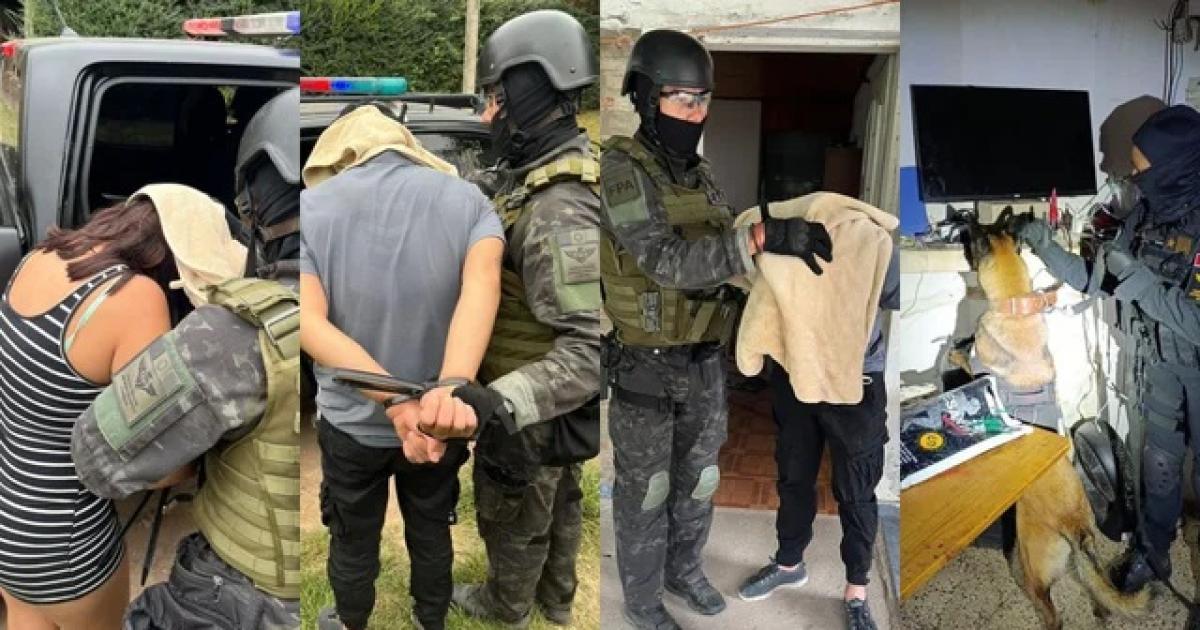 Cuatro integrantes de una familia fueron detenidos por integrar una banda narcocriminal