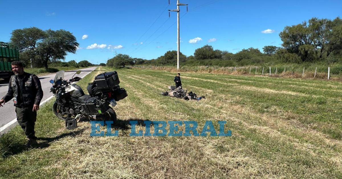 Motociclista brasilentildeo sufrioacute una caiacuteda en Ruta 89 y fue hospitalizado