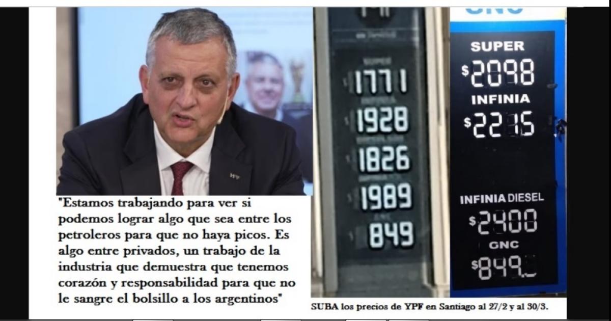 ACUERDO Anticipó que buscan un acuerdo entre petroleras para evitar mayor traspaso del crudo a precios locales