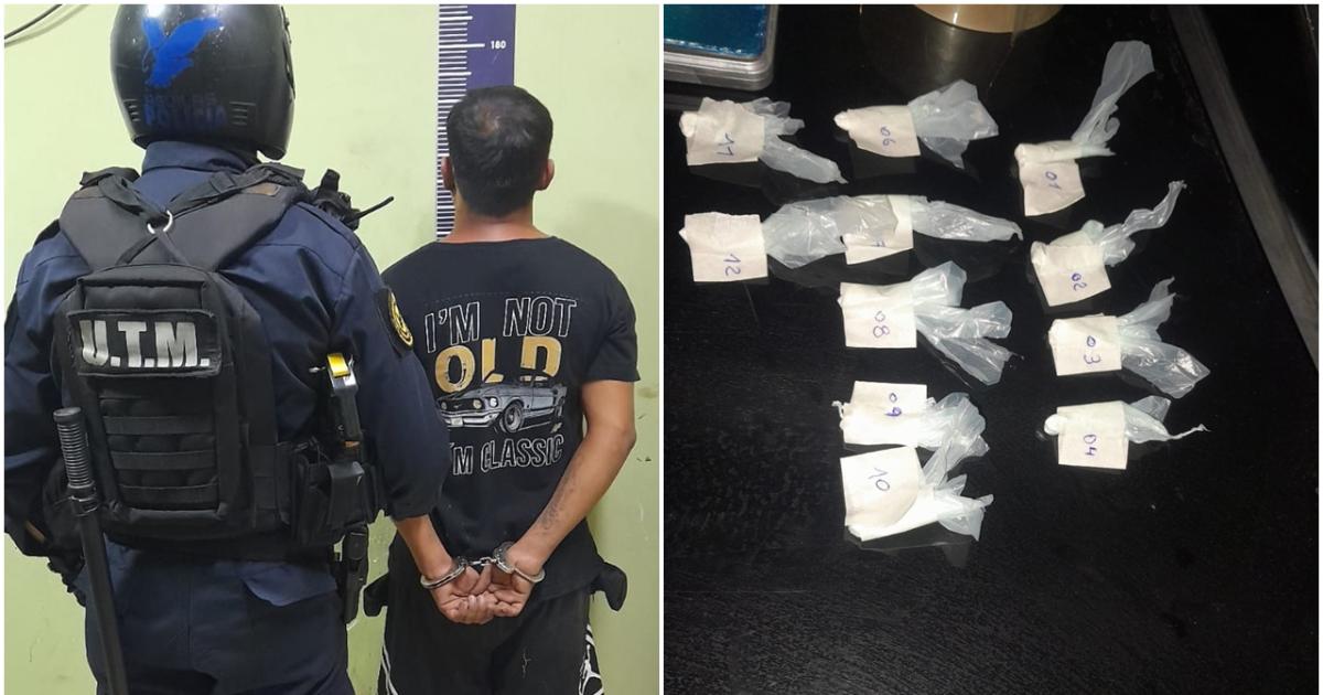 Intentoacute evadir a la Policiacutea y cayoacute preso- teniacutea un cuchillo cocaiacutena y dinero en efectivo