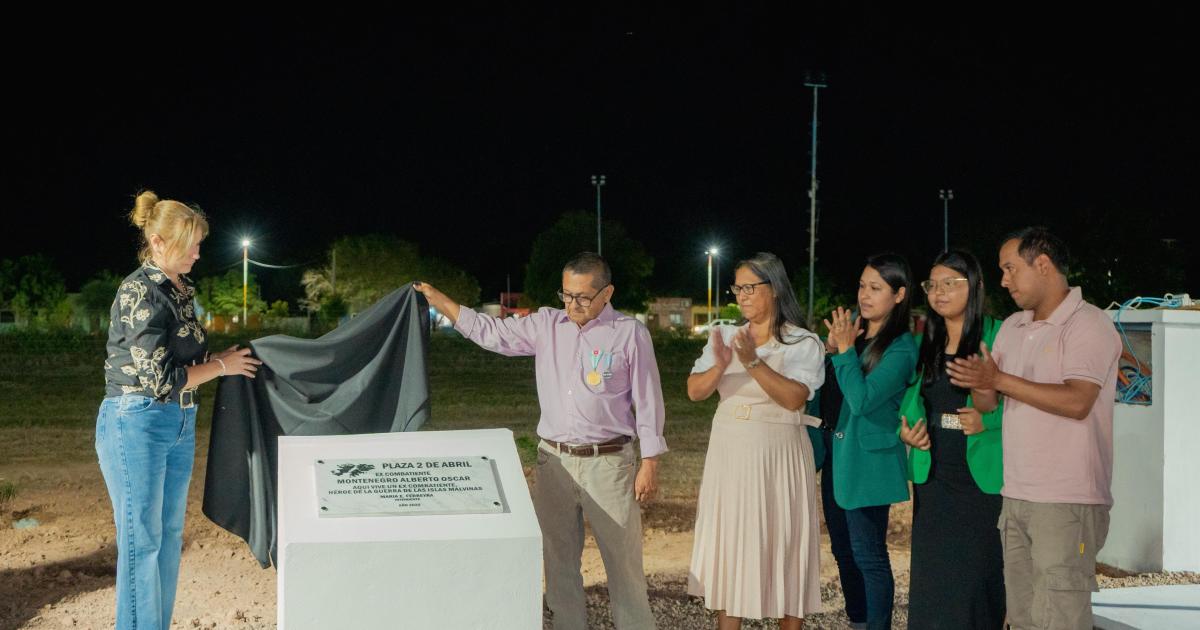 Pampa de los Guanacos inauguroacute la plaza 2 de Abril en homenaje a los heacuteroes de Malvinas