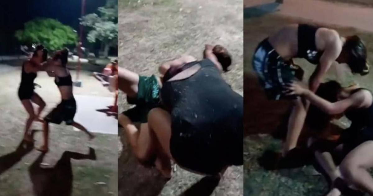 Mujeres se trenzaron a golpes en la plaza Ordoacutentildeez y otras arengaban