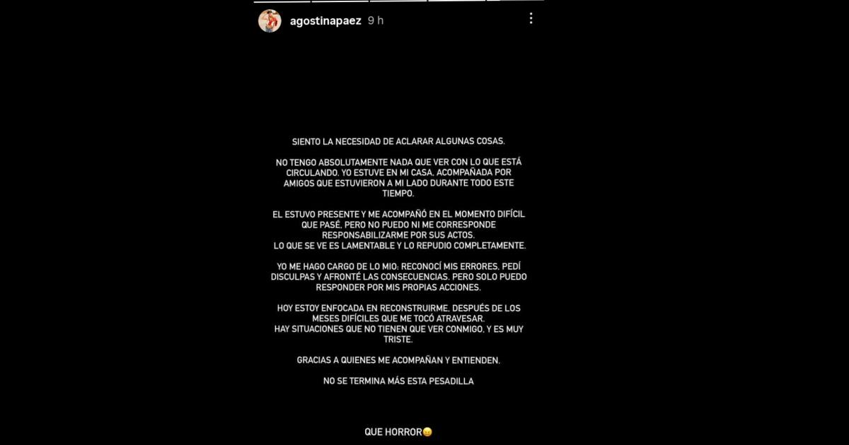 No tiene paz Queacute horror lo que se ve es lamentable y lo repudio posteoacute Agostina