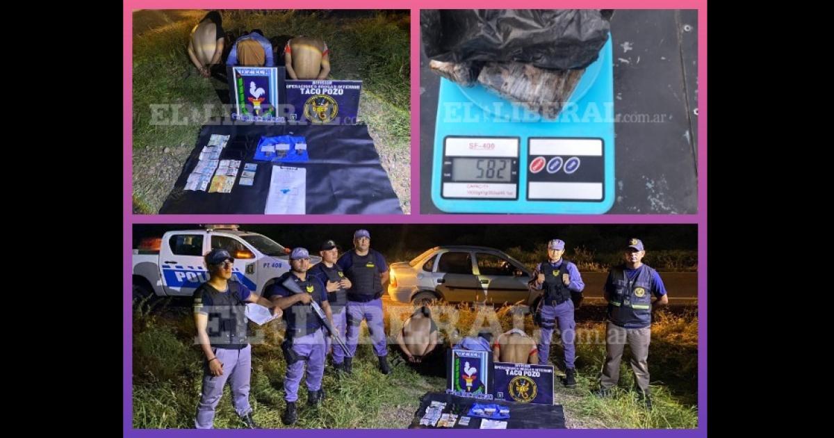 Dos santiaguentildeos y un chaquentildeo detenidos con cocaiacutena en control sobre Ruta 16