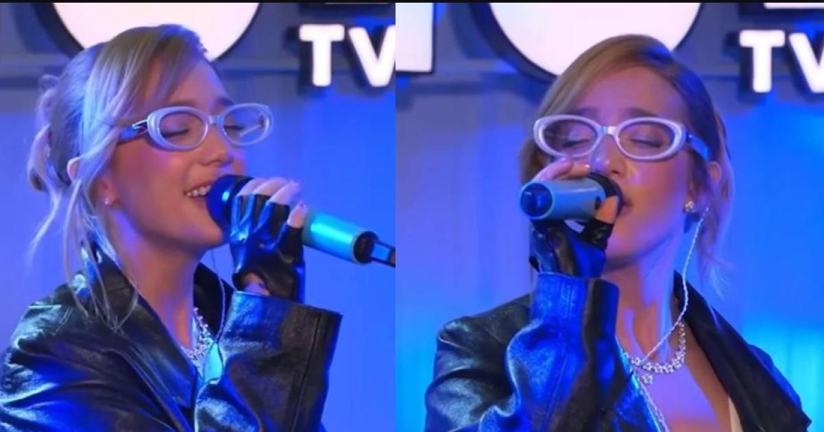 Aacutengela Torres cantoacute en acuacutestico y anticipoacute una cancioacuten ineacutedita