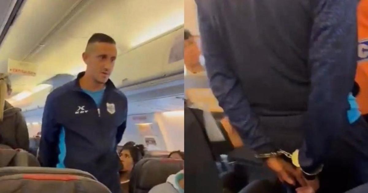 VIDEO- Un jugador de Gimnasia de Jujuy gritoacute bomba en un avioacuten y terminoacute detenido