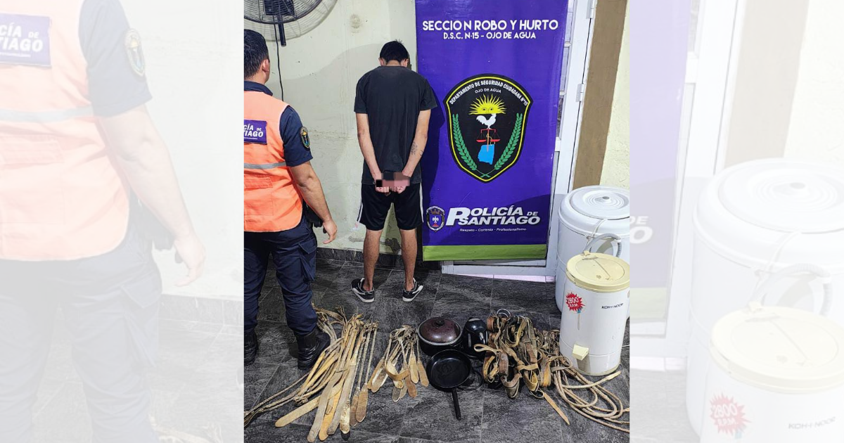 Ojo de Agua- detuvieron a un hombre por robo y recuperaron diversos bienes