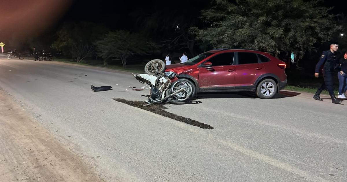 Por un fuerte choque sobre la ruta 92 un motociclista perdioacute un labio y dientes