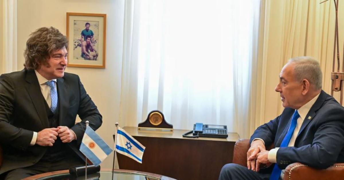  Javier Milei y el primer ministro israelí Benjamin Netanyahu - Foto- NA
