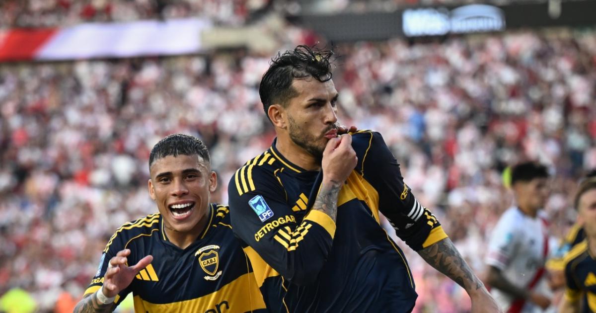 MOMENTO Leandro Paredes fue el autor del gol ante River Boca celebró gracias a su gran figura