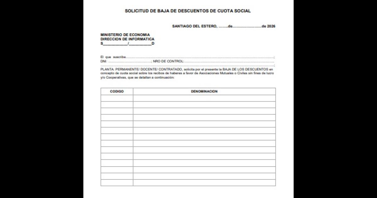 Paso a paso como dar de baja descuentos de mutuales y cooperativas