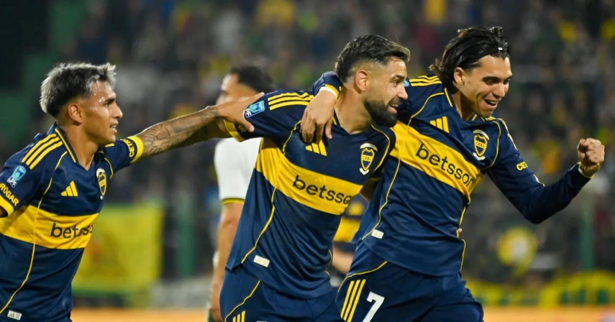 Boca festeja su goleada ante Defensa y Justicia (Fotobaires)