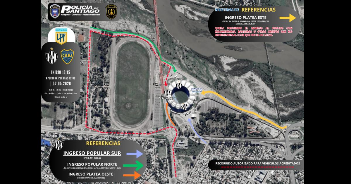 Central Coacuterdoba vs Boca- asiacute seraacuten los accesos al estadio Madre de Ciudades