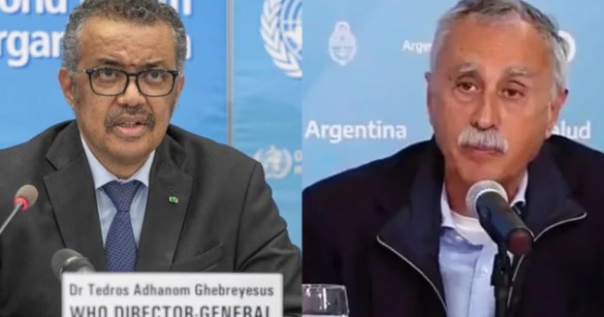 Tedros Adhanom Ghebreyesus (OMS)  Mario Lugones (Ministerio de Salud) Fotos- Agencia NA - Redes sociales