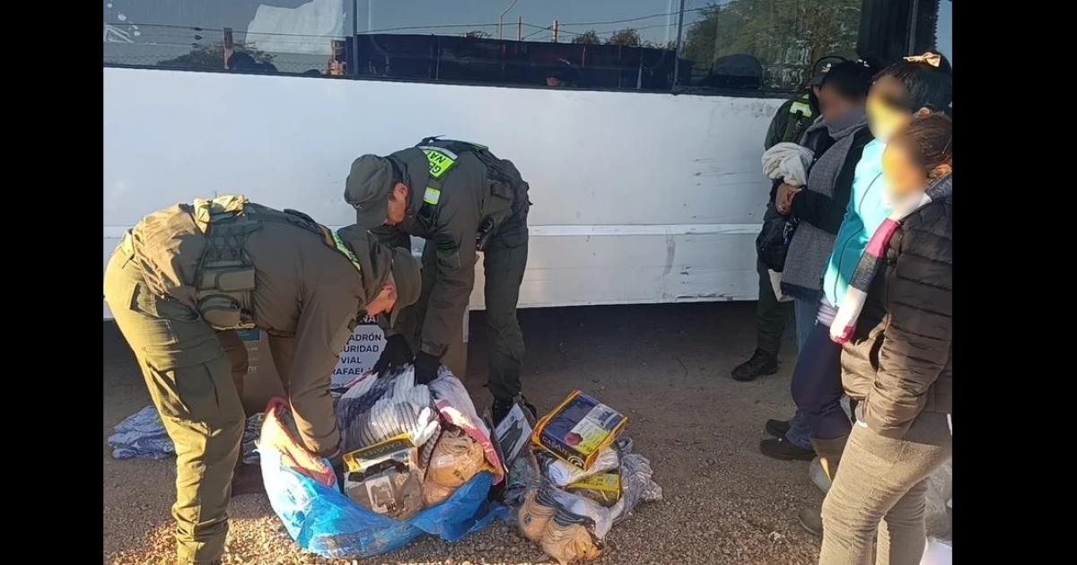 Oacutemnibus que cruzoacute Santiago llevaba 67 kilos de cocaiacutena y pasta base fue interceptado en Ceres