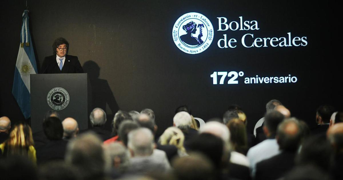 Milei anuncioacute una baja de retenciones y destacoacute el reacutecord exportador del sector agropecuario