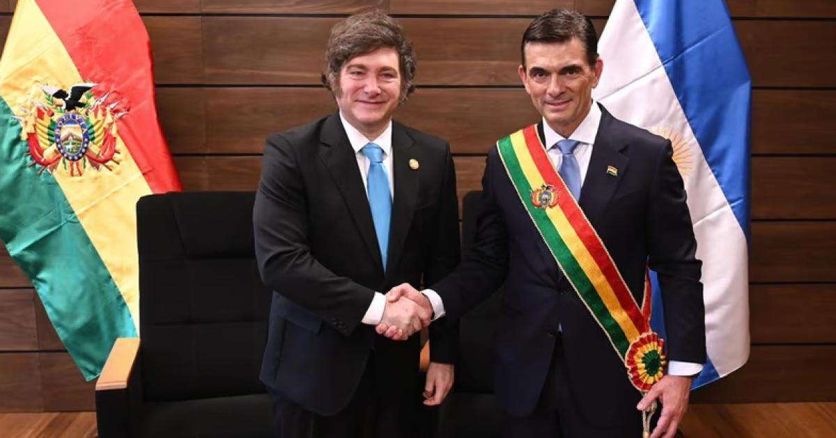 El presidente de Bolivia destacoacute el apoyo de Milei ante la crisis en su paiacutes