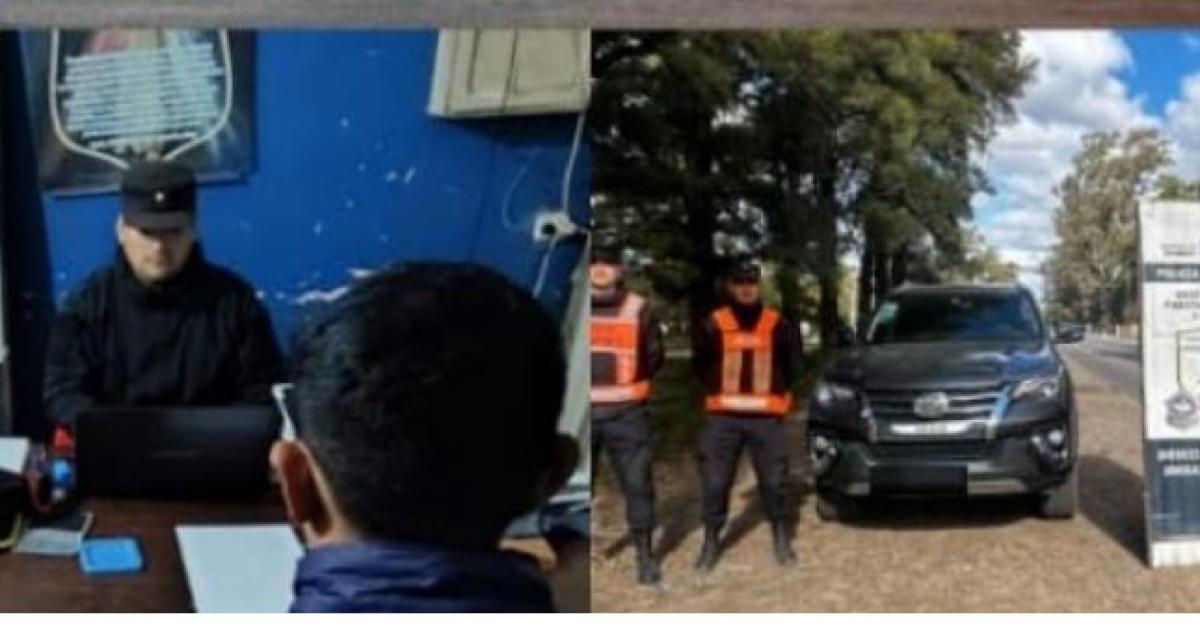 Santiaguentildeo iba tranquilo por ruta hasta que la Policiacutea descubrioacute su prontuario