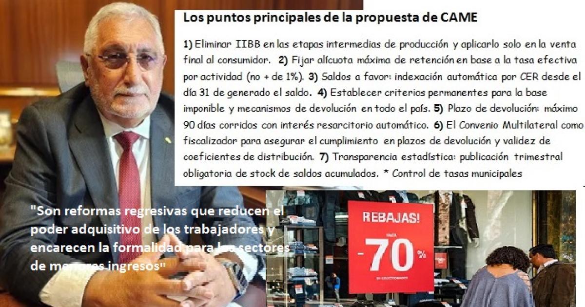 CAME rechazoacute cambios tributarios del FMI y pide  nuevo consenso fiscal