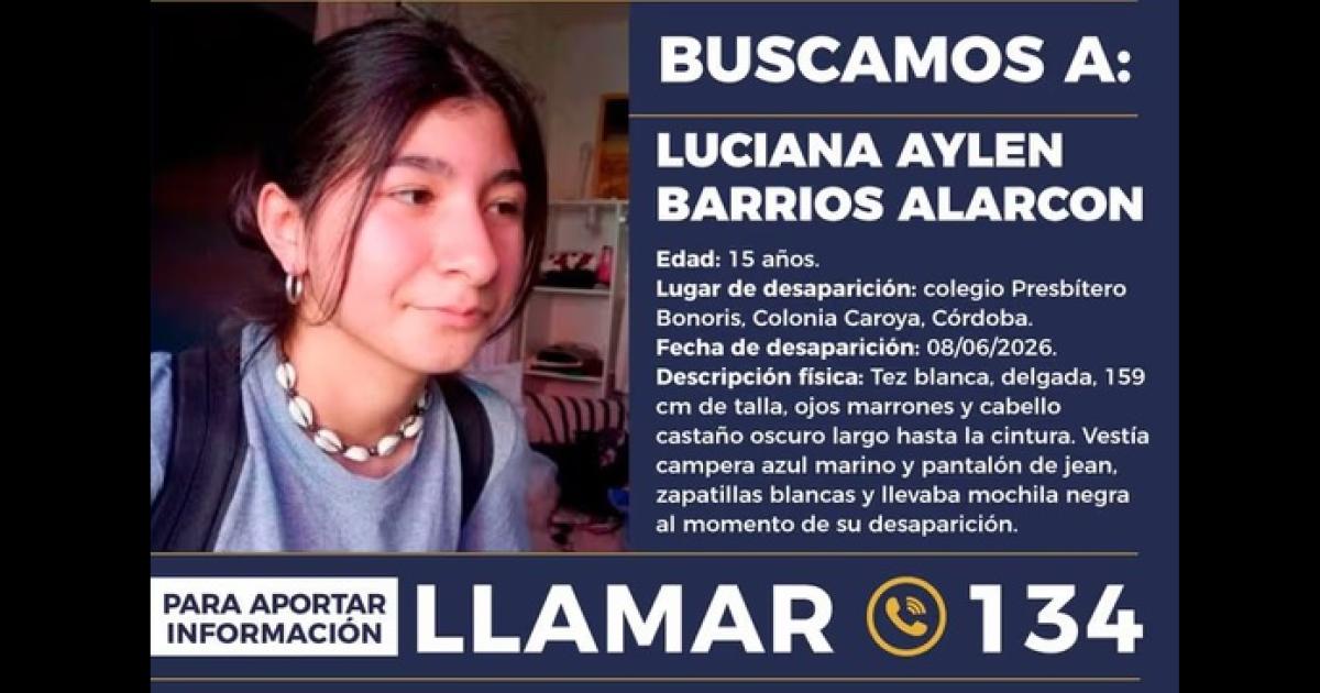 Buacutesqueda de Luciana Alarcoacuten- confirman que la menor salioacute de la escuela y no volvioacute a entrar
