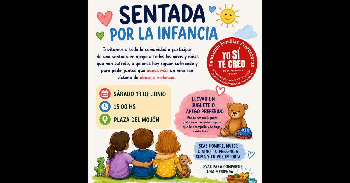 Convocan a una Sentada por las Infancias en El Mojoacuten para visibilizar la lucha contra el abuso infantil