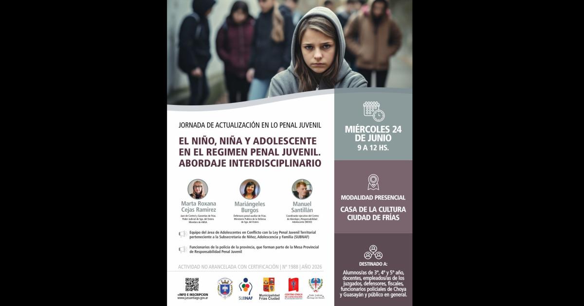 Friacuteas seraacute sede de una jornada clave sobre Reacutegimen Penal Juvenil y abordaje interdisciplinario
